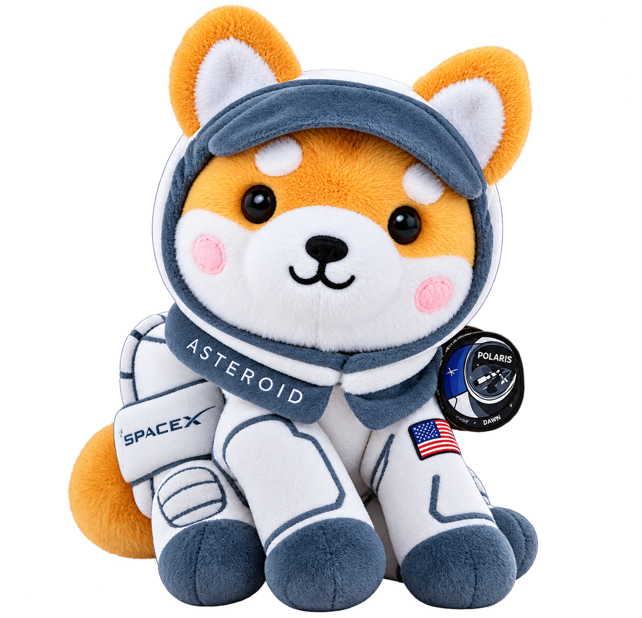 Asteroid Shiba plush astronaut mascot